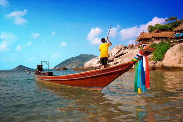 Сцена тайской длиннохвостой лодки — стоковое фото