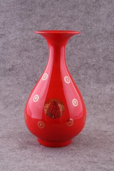 Čínský červený porcelán tisíciletí — Stock fotografie