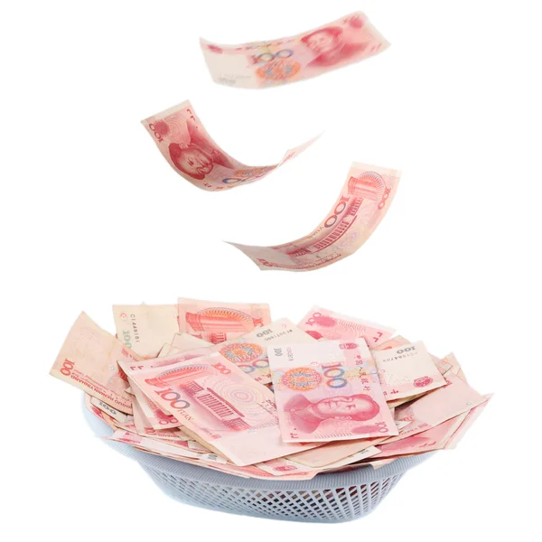 Chinese money is raining — Stock Photo, Image