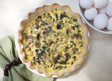 Yeşil napikin ile ıspanak quiche