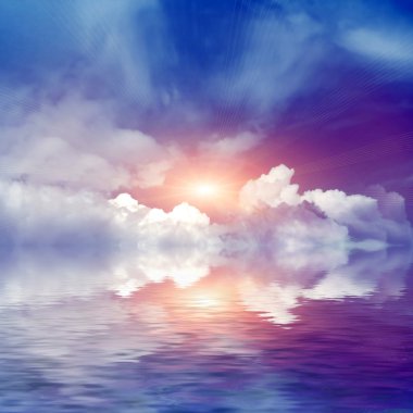 Solar sky and water clipart