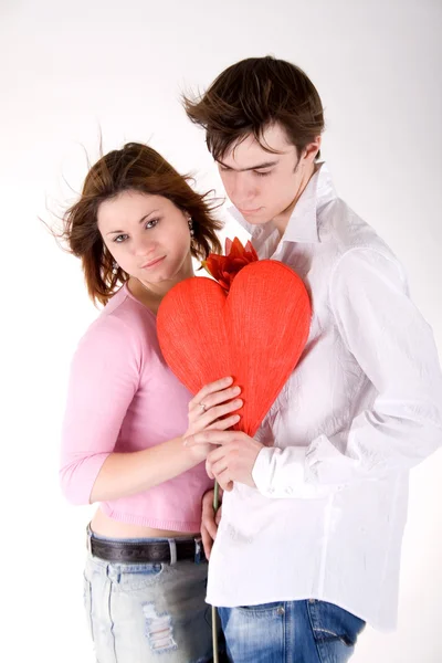 Romantic couple posing in studio — Stock Photo, Image