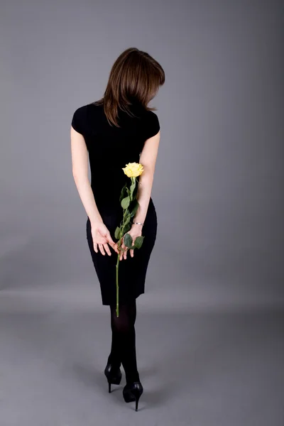 Красива дівчина з трояндою — стокове фото