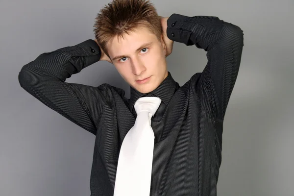 Handsome man posing in studio — Stock Photo, Image