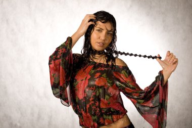 tatlı seksi bir kadın portresi