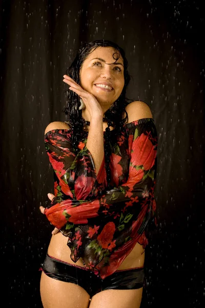 섹시 한 여자의 근접 촬영 초상화 — 스톡 사진