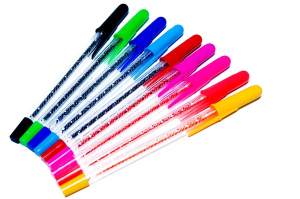 Багатобарвна кулькові ручки — стокове фото