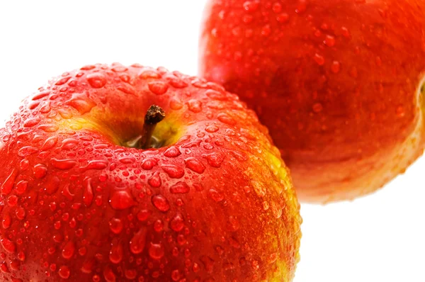Két almát, csepp. — Stock Fotó