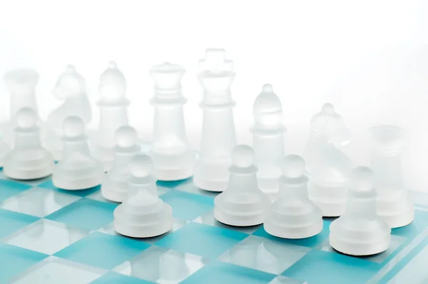 O primeiro passo no tabuleiro de xadrez — Fotografia de Stock