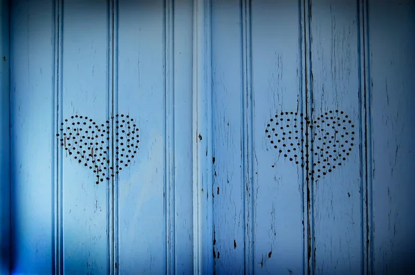 Wzór na drzwi w kształcie serca — Zdjęcie stockowe