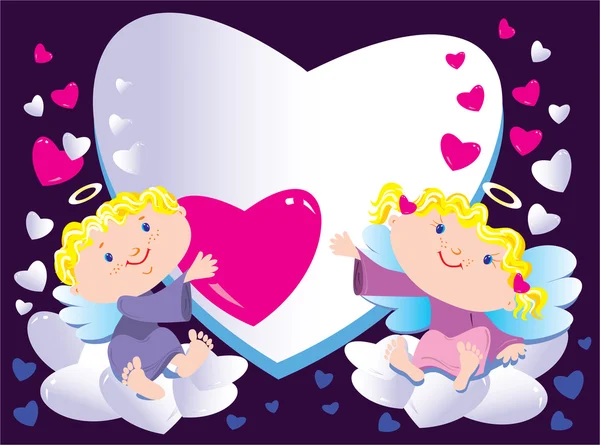 Two angels — Stock Vector