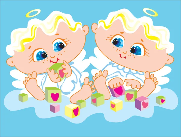 Anjos gêmeos Ilustrações De Stock Royalty-Free