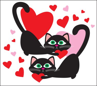 Black cats clipart