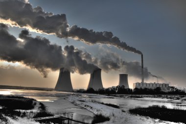 Coal powerplant view clipart