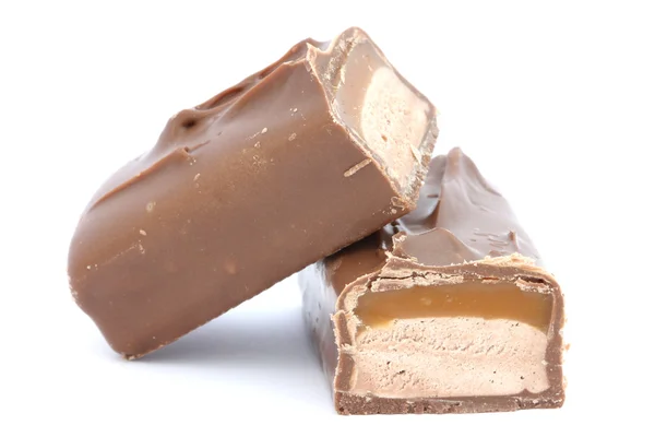 Chocolate bar caramelo coberto — Fotografia de Stock