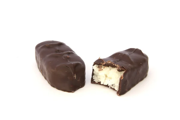 Chocolate covered coconut bar — Stock Photo, Image