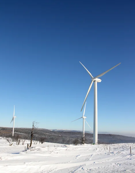 Pojedynczej turbiny i zimą — Zdjęcie stockowe