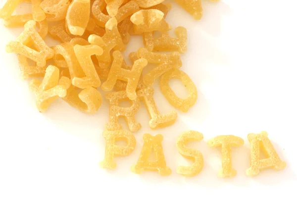 Pasta noodles in alphabet shapes — Stock Photo, Image