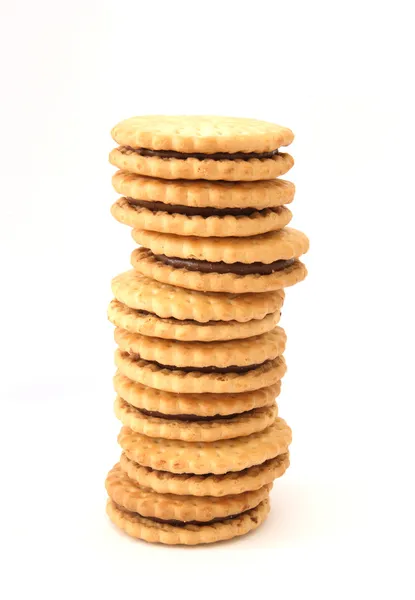 Stack of shortbread butter biscuits — Stock Photo, Image