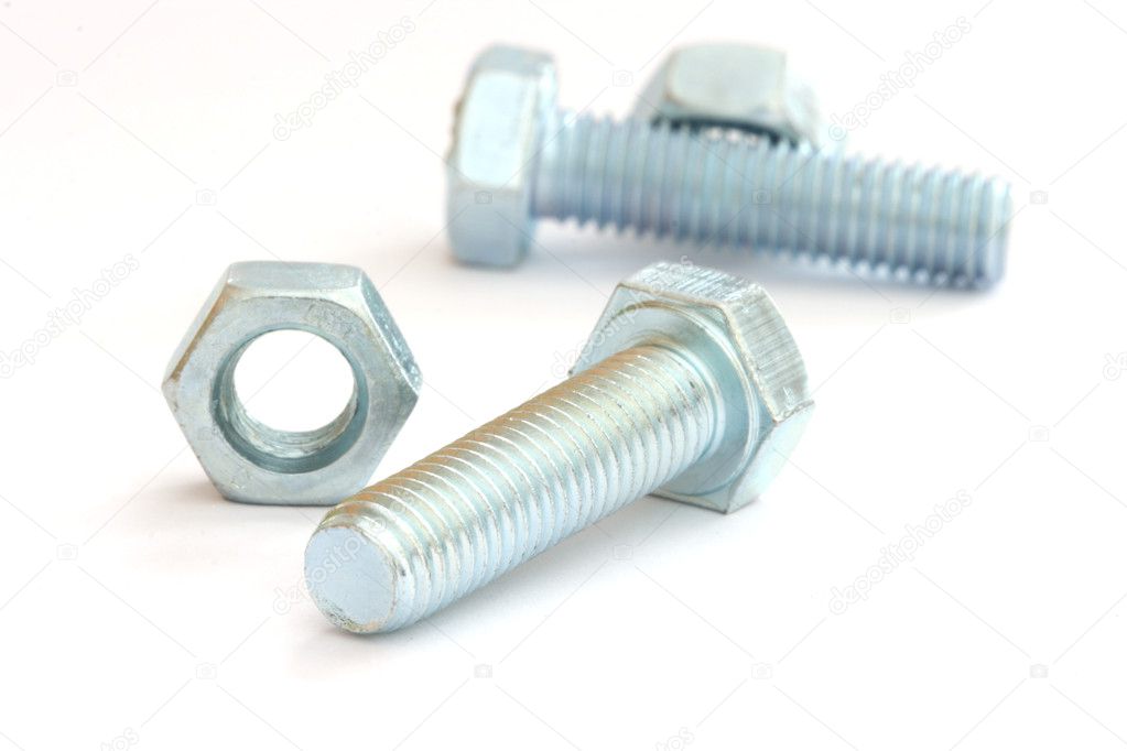 Silver screw bolts
