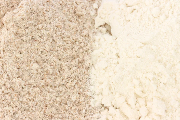 Harina: tipos de harina lisa y integral —  Fotos de Stock