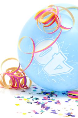 Blue birthday balloon with number 40 clipart