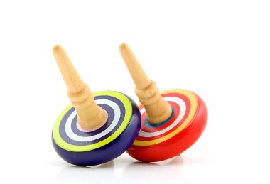 Two spinning tops clipart