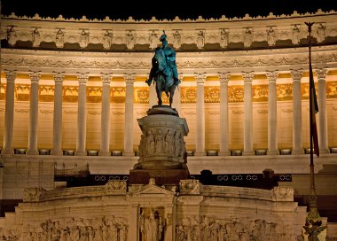 Statue on Piazza Venezia Rome clipart