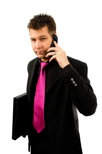 Επιχειρηματίας καλώντας στο τηλέφωνο — Φωτογραφία Αρχείου