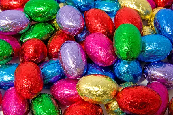 Colorful chocolate easter eggs — Stock Photo, Image