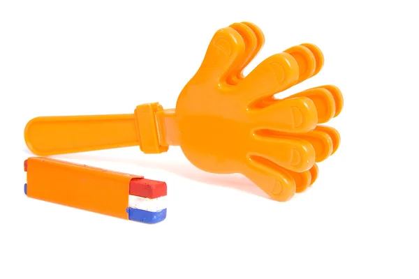 Orange accessories for Dutch soccer game — Stock Photo, Image
