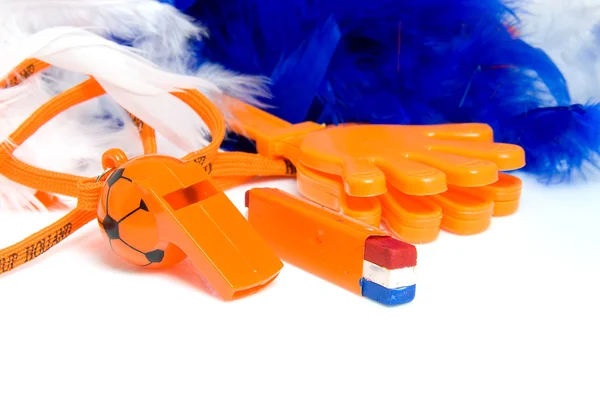 Orangefarbenes Zubehör für holländischen Fußball Spiel — Stockfoto