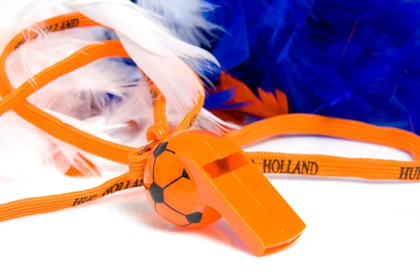 Pomarańczowy flet w kształcie piłki nożnej — Zdjęcie stockowe