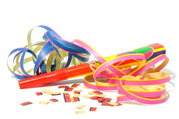 Party horn with streamers — Stock Photo, Image