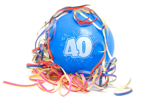Geburtstagsballon mit der Zahl 40 — Stockfoto