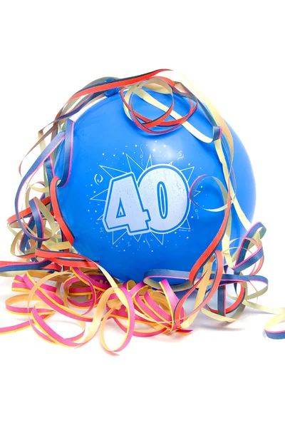 Narozeninový balón s číslem 40 — Stock fotografie