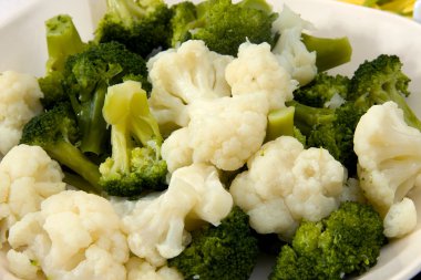 Cooked broccoli and cauliflower clipart