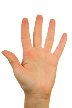 Hand is counting number 5 clipart