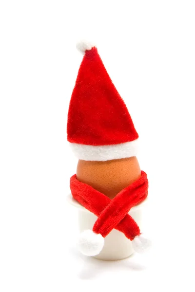 Decorated christmas egg in holder — Stock Photo, Image