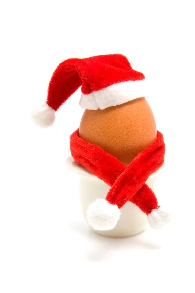 Decorated christmas egg in holder — Stock Photo, Image