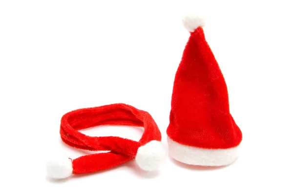 Шляпа и шарф Санта-Клауса — стоковое фото
