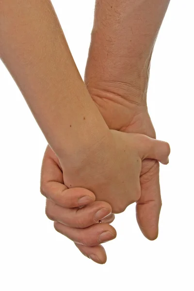 Otec a dcera, drželi se za ruce — Stock fotografie