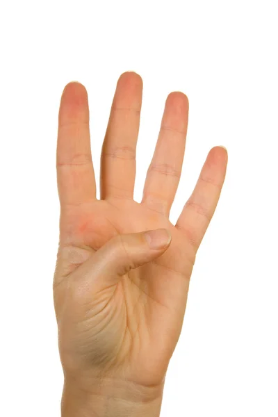 A mão está a contar número 3. — Fotografia de Stock