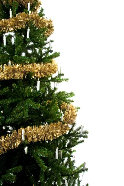 彩带、 彩灯的圣诞树 — 图库照片