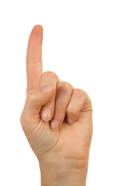 1 numaralı açık işaret parmağı el - Stok İmaj