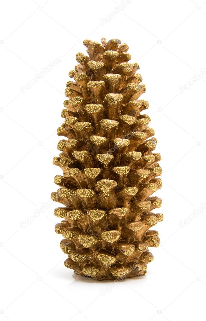 Golden glitter christmas pine cone
