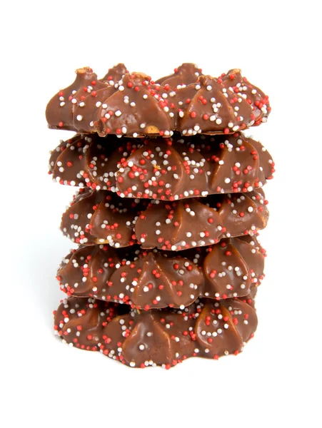 Galletas moteadas de chocolate apiladas —  Fotos de Stock