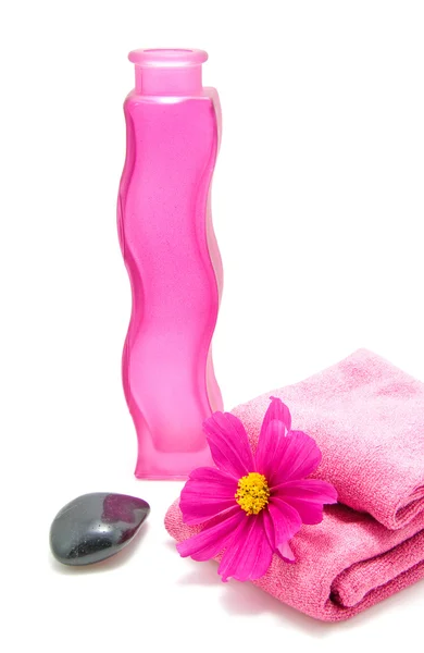 Acessório de banheiro rosa — Fotografia de Stock