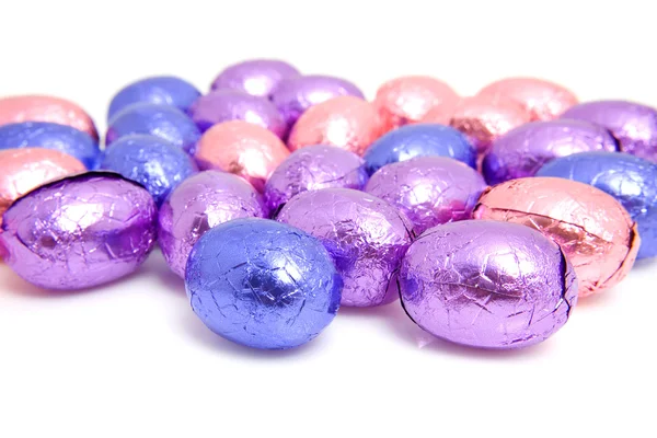 Barevné čokoládové velikonoční vajíčka — Stock fotografie