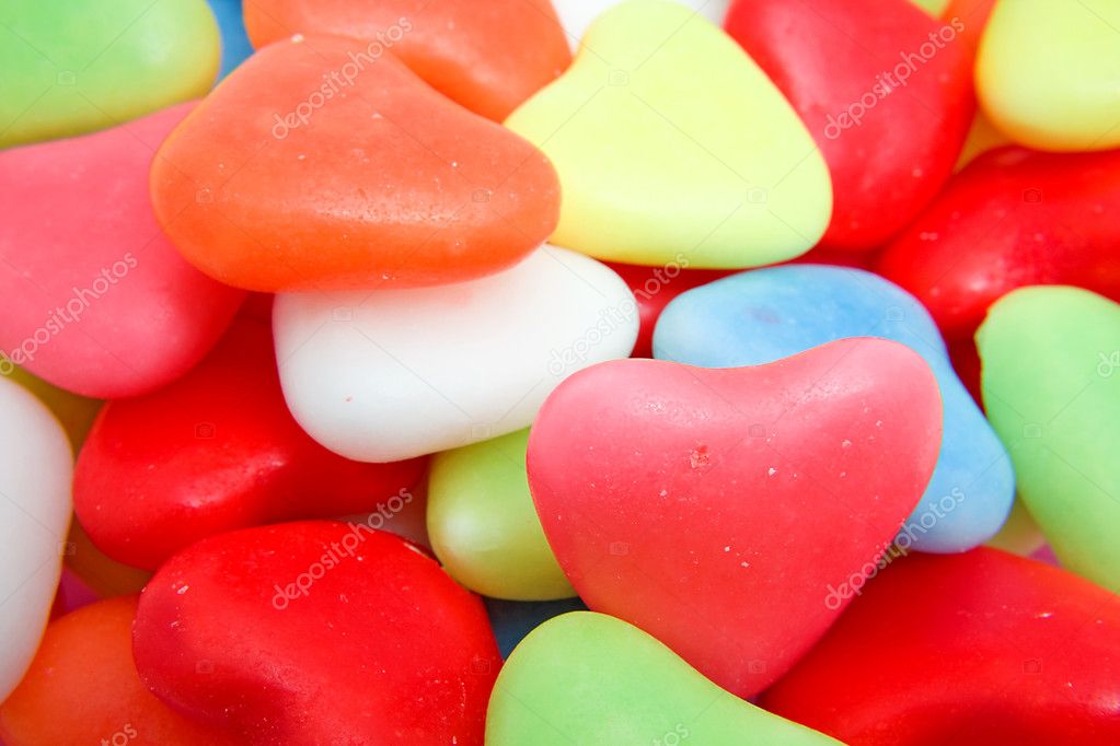background of hearts candy